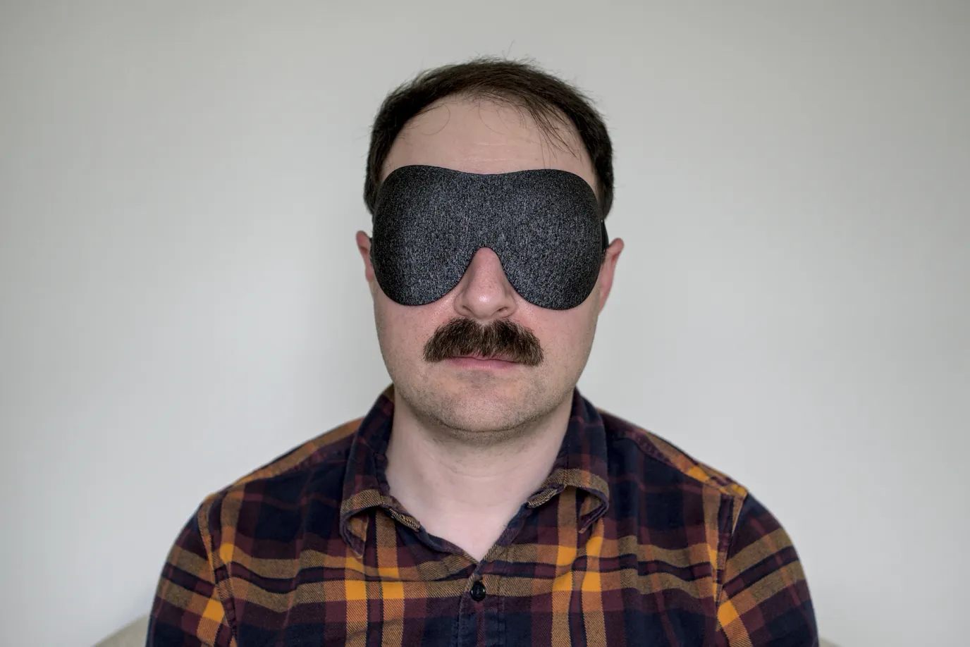 A photo of me wearing an LKY DIGITAL sleep mask